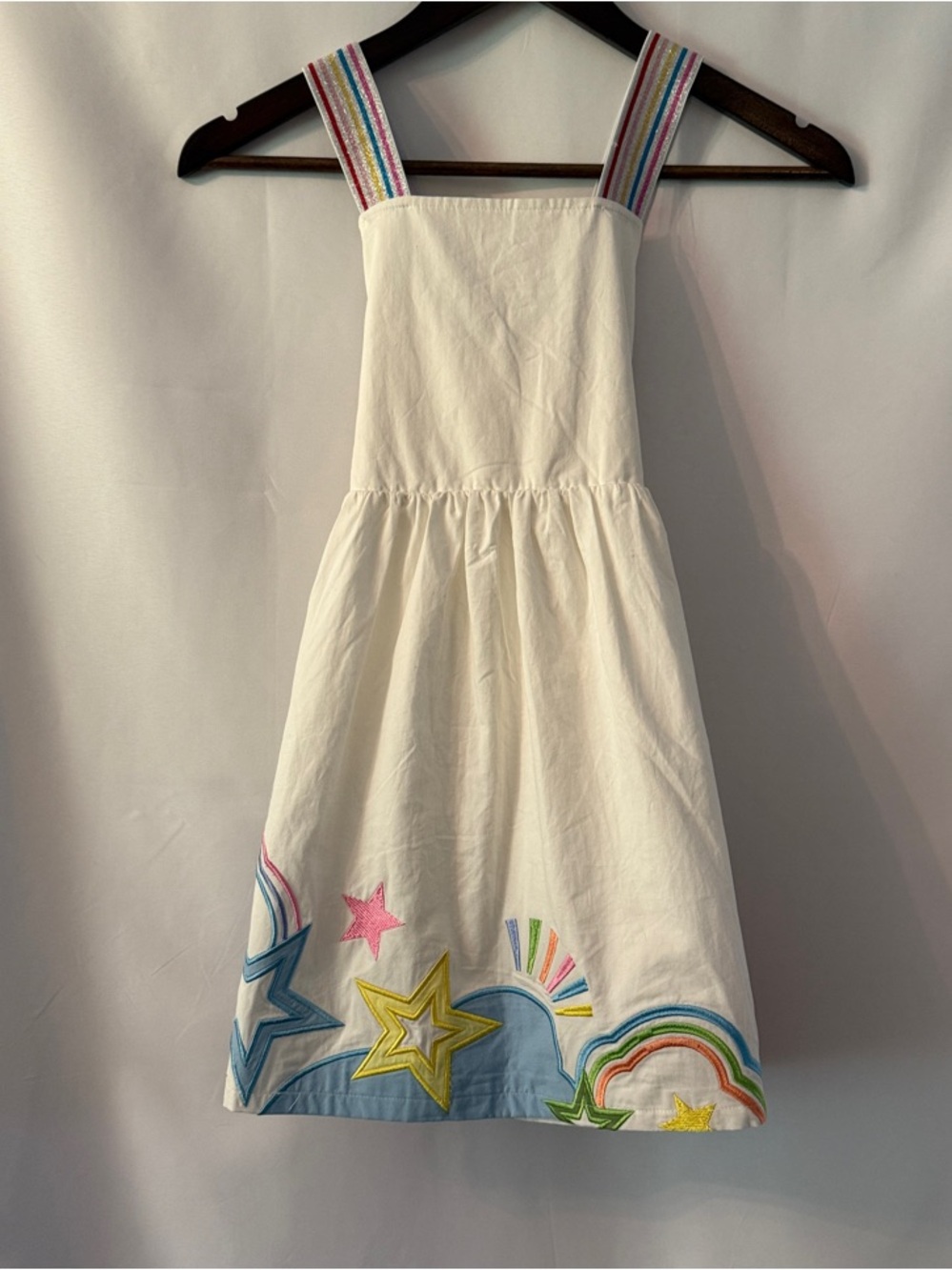 Lola + The Boys White Sundress with Rainbow and Star Appliqués size 8